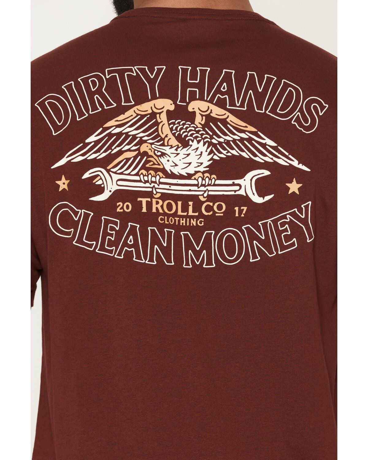 Image #4 - Troll Co Men's Wing Spanner Short Sleeve Graphic T-Shirt, Burgundy, hi-res
