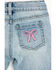 Image #2 - Shyanne Toddler Girls' Light Wash Lacey Bow Embroidered Flare Stretch Denim Jeans, Light Wash, hi-res