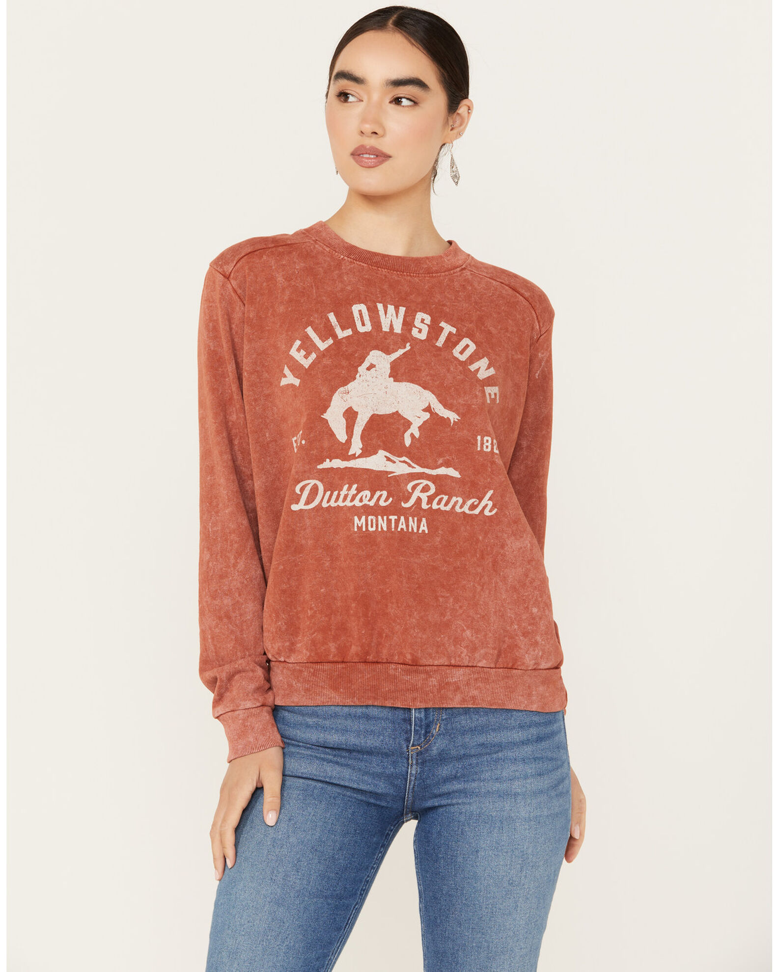 Rust crew sales neck sweatshirt
