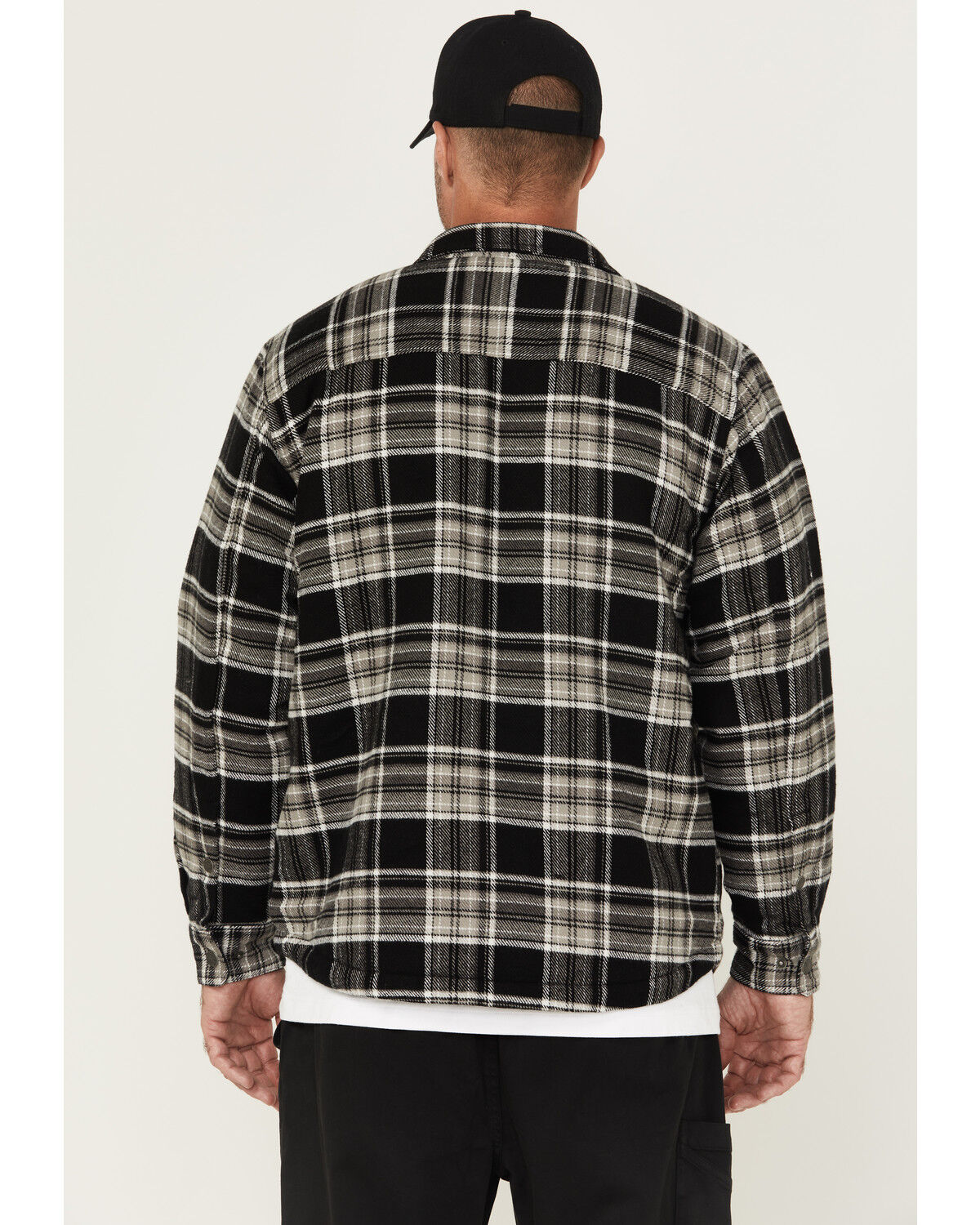 Image #4 - Thorogood Men's Merrill Heavyweight Plaid Print Berber Lined Shirt Jacket, Black, hi-res