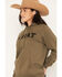 Image #2 - Ariat Women's Boot Barn Exclusive Lace Logo Hoodie, Olive, hi-res