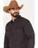 Image #2 - Moonshine Spirit Men's Cat Geo Print Long Sleeve Western Snap Shirt, Black, hi-res
