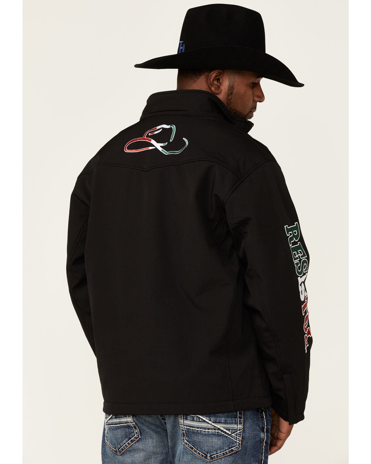 Resistol Men's Black Mexico Flag Logo 