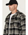 Image #2 - Thorogood Men's Merrill Heavyweight Plaid Print Berber Lined Shirt Jacket, Black, hi-res