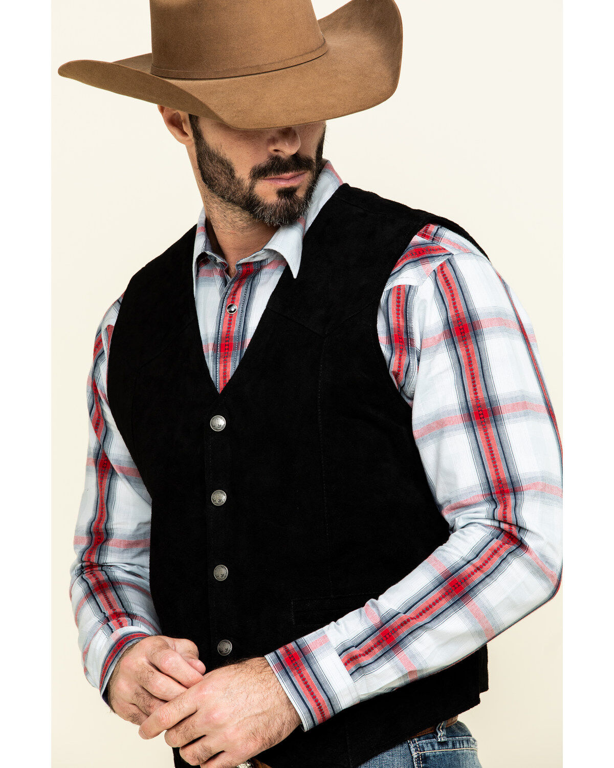 Image #3 - Cody James Men's Angus Suede Vest, Black, hi-res