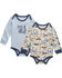 Image #1 - Carhartt Infant Boys' Dream Construction Print Long Sleeve Snap Onesie Set - 2 Piece, Blue, hi-res