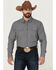 Blue Ranchwear Men's Stripe Washed Long Sleeve Snap Heavy Western Shirt , Light Grey, hi-res
