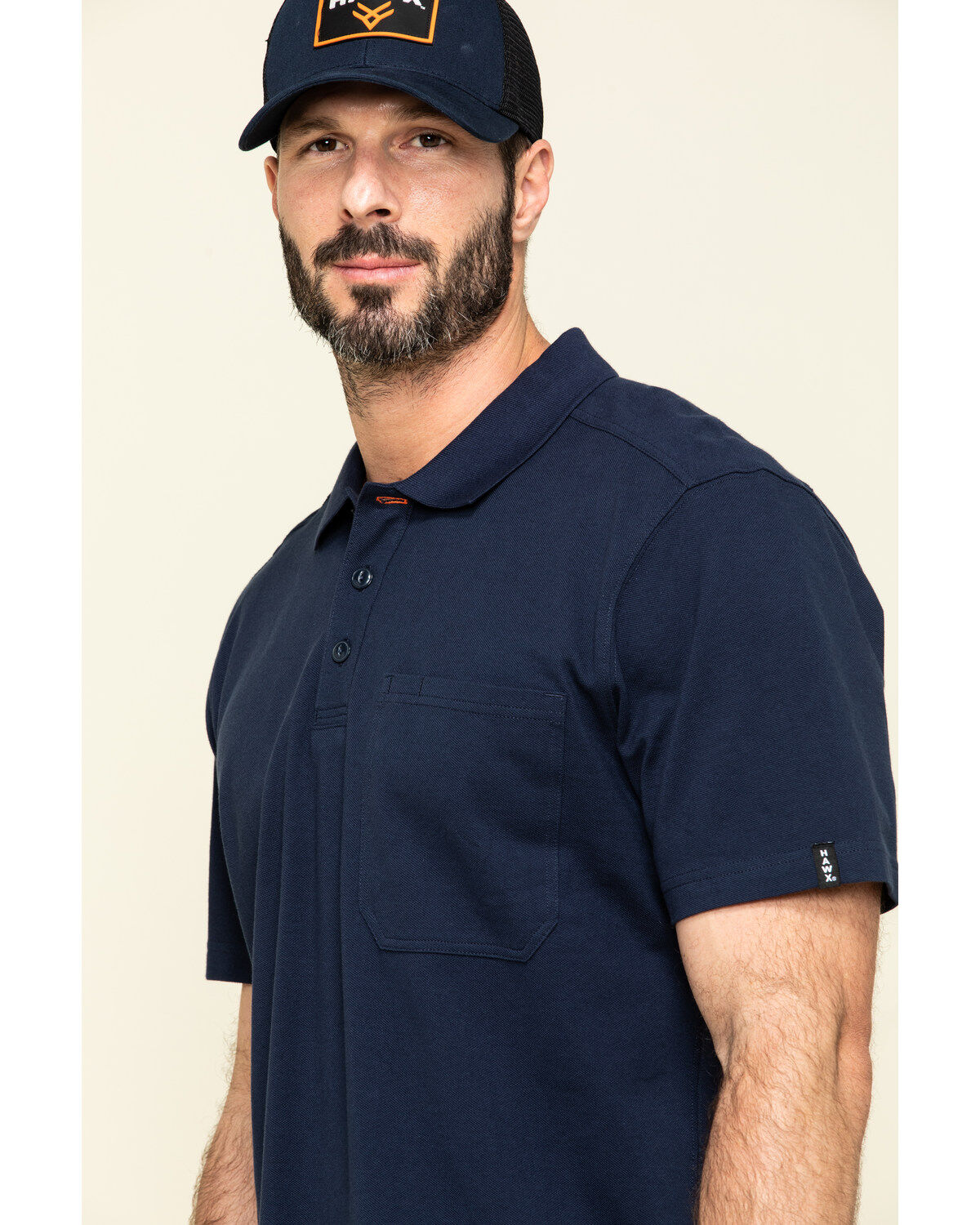 Image #3 - Hawx Men's Navy Miller Pique Short Sleeve Work Polo Shirt - Tall, , hi-res