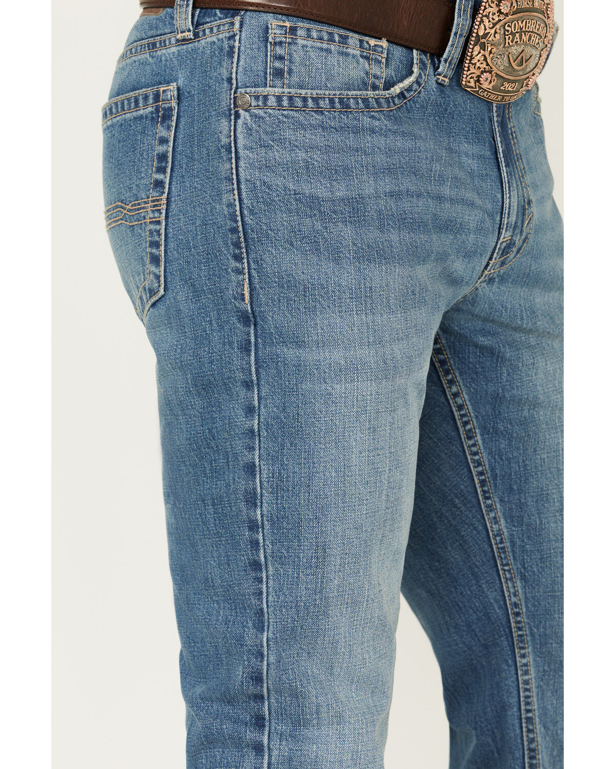 Image #2 - Cody James Men's Roughstock Wash Jackson Slim Straight Rigid Denim Jeans, Blue, hi-res