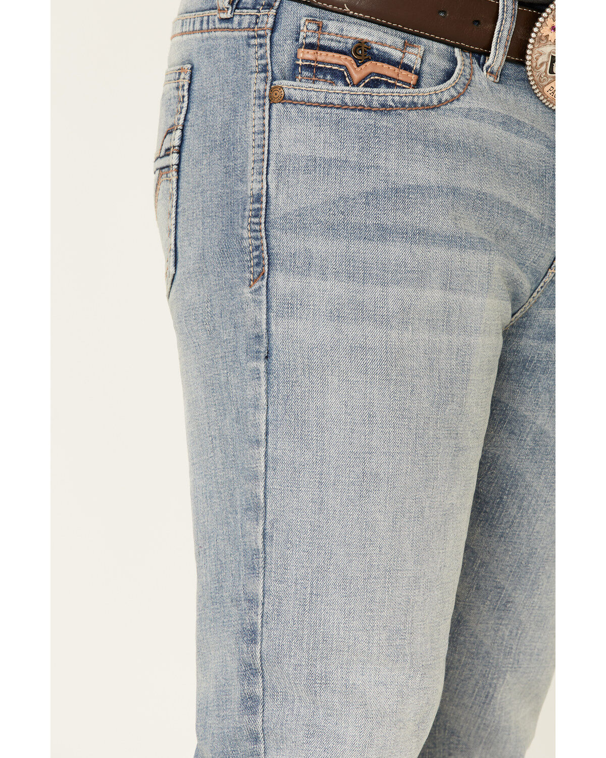 Image #5 - Cody James Core Men's Sawbuck Light Wash Stretch Stackable Straight Jeans, Blue, hi-res