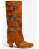 Image #2 - Dingo Women's Buckle Bunny Tall Western Boots - Round Toe, Camel, hi-res
