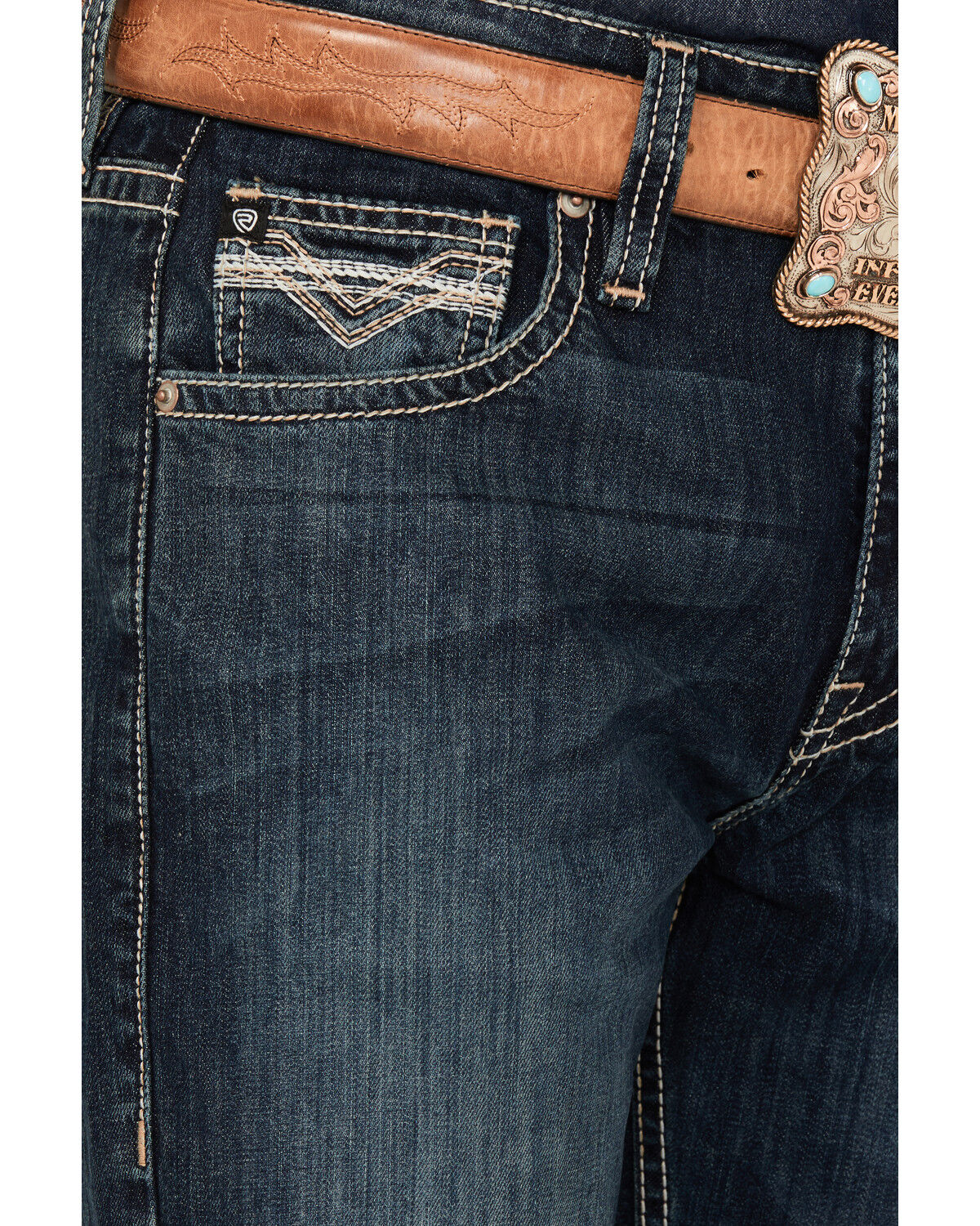 Product Name:  Rock & Roll Denim Men's Double Barrel Dark Wash Relaxed Bootcut Stretch Denim Jeans