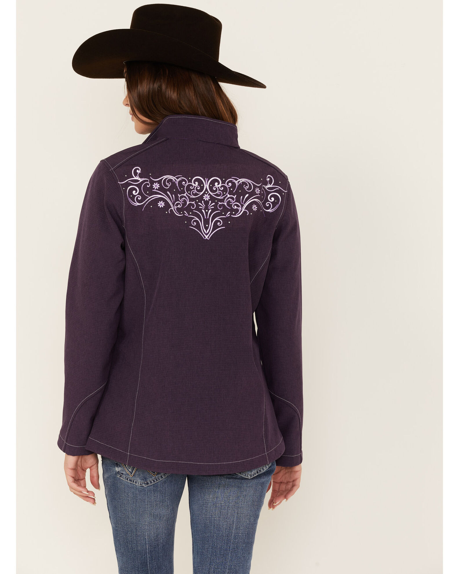 Cowgirl Hardware Women's Filigree Embroidered Emblem Softshell Jacket