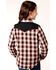Image #2 - Roper Girls' Plaid Print Long Sleeve Snap Western Shirt, Wine, hi-res