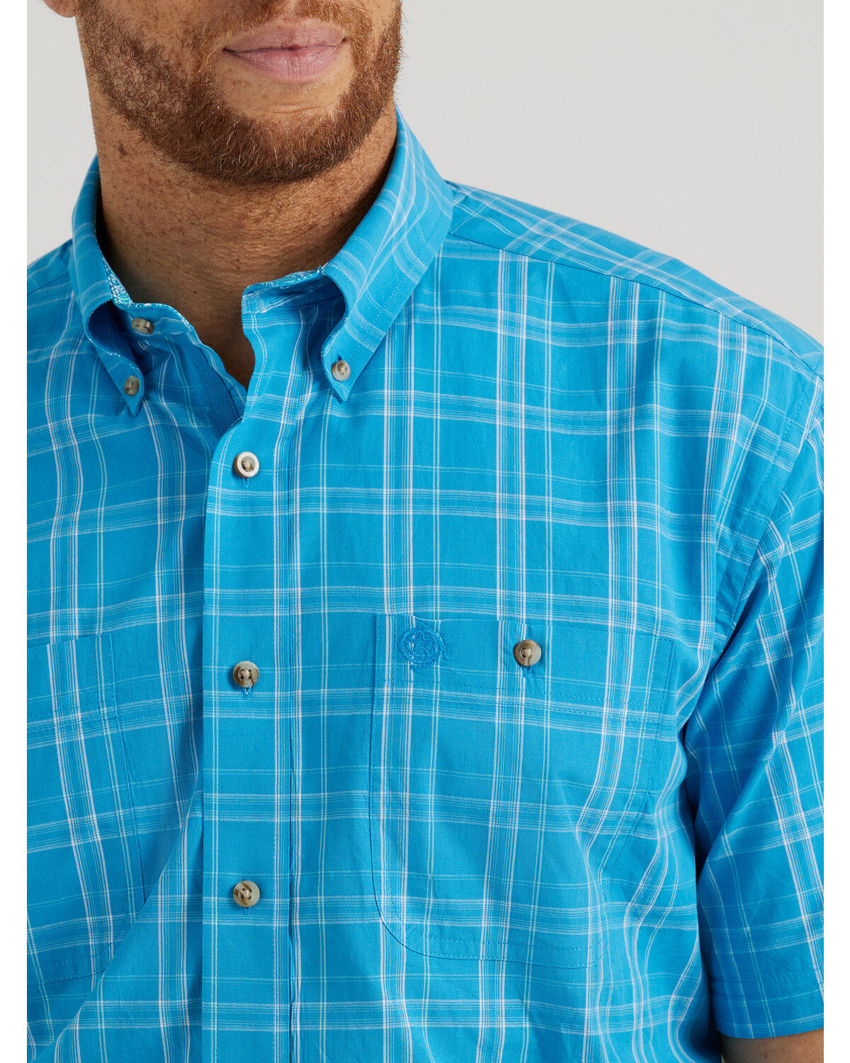 Image #2 - George Strait by Wrangler Men's Plaid Print Short Sleeve Button-Down Stretch Western Shirt, , hi-res