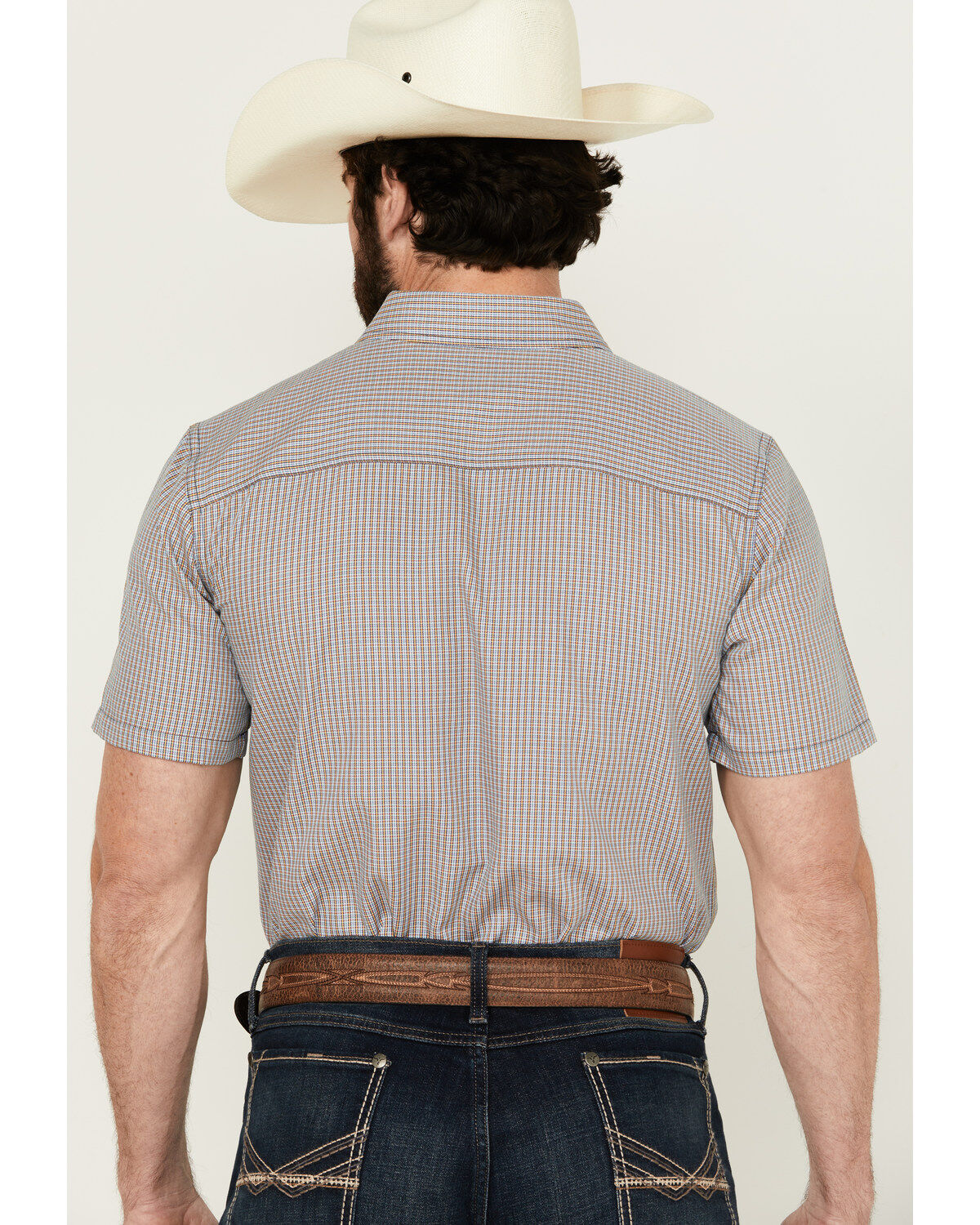 Image #4 - Gibson Men's Gold Cave Plaid Print Short Sleeve Button-Down Western Shirt, Multi, hi-res