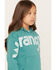 Image #2 - Wrangler Retro Girls' Logo Hoodie, Turquoise, hi-res