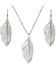 Image #2 - Montana Silversmiths Women's Downy Feather Necklace & Earrings Jewelry Set, Multi, hi-res