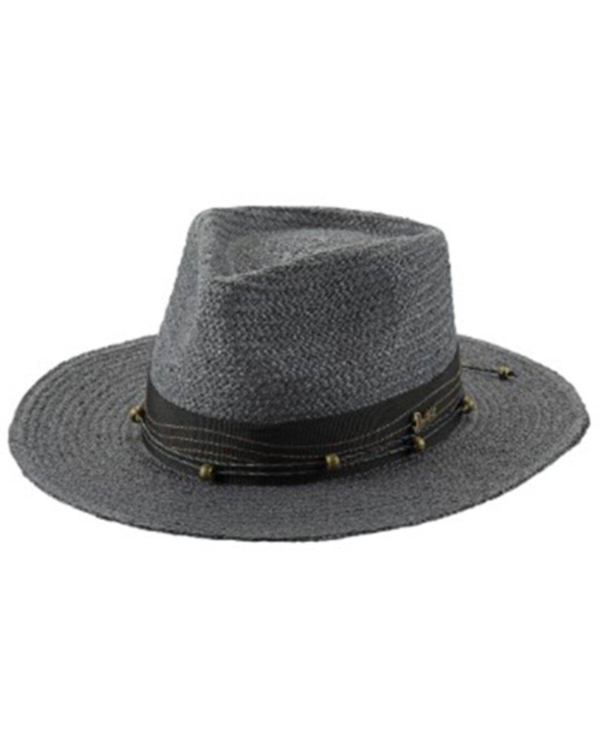 Image #1 - Bullhide Men's Words & Feelings Straw Fedora, Dark Grey, hi-res