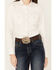 Image #3 - RANK 45® Women's Textured Long Sleeve Pearl Snap Western Riding Shirt, White, hi-res