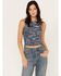 Image #1 - Shyanne Women's Marbled Yarn Sweater Tank, Dark Blue, hi-res
