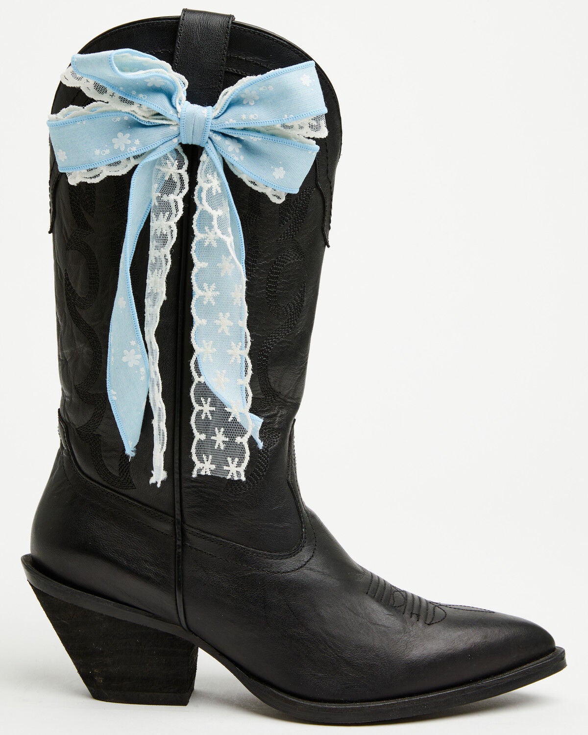 Shyanne Women's Lace Boot Bow, Blue, hi-res