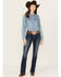 Image #1 - Panhandle Women's Dark Wash Mid Rise Bootcut Stretch Riding Jeans, Dark Wash, hi-res