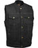 Milwaukee Leather Men's Snap Front Denim Club Style Vest with Gun Pocket - Big - 5X, , hi-res