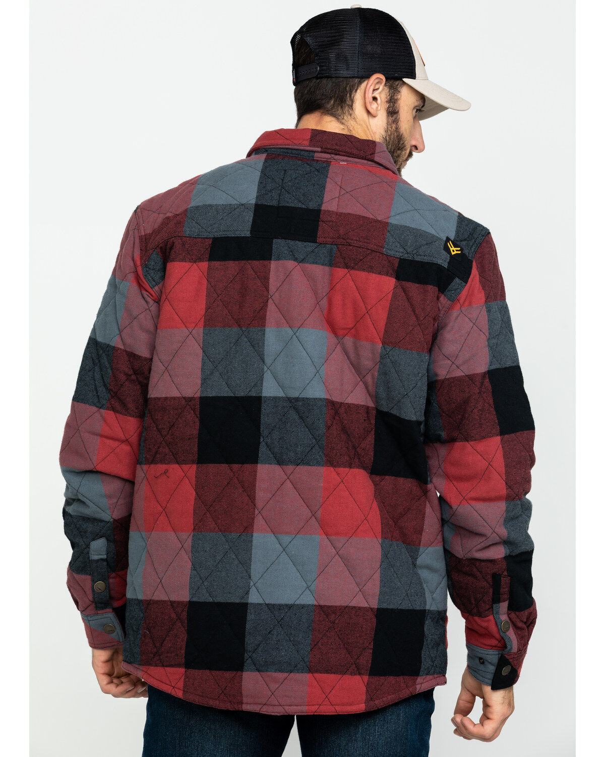 Image #2 - Hawx Men's Red Quilted Plaid Shirt Work Jacket - Big, , hi-res