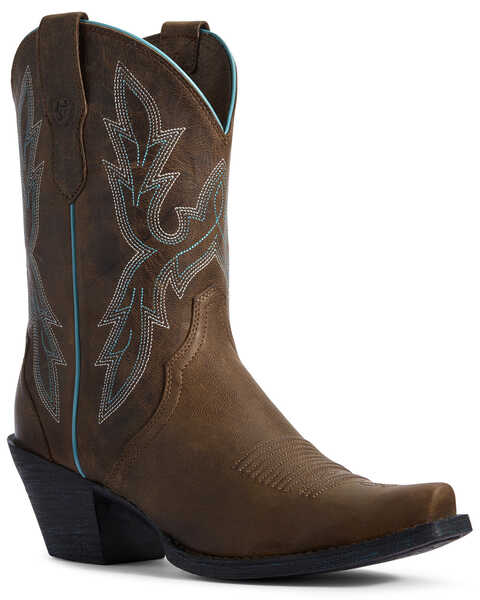 Ariat Women's Round Up Bella Western Boots - Snip Toe, Brown, hi-res