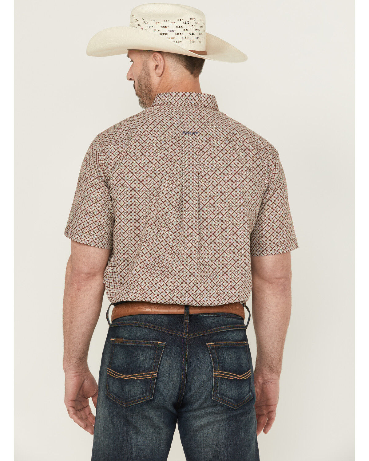Ariat Men's Carmelo Floral Geo Print Short Sleeve Button-Down Western Shirt