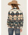 Image #4 - Wrangler Retro Women's Southwestern Print Sherpa Zip Pullover, Blue, hi-res