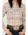 Image #3 - Panhandle Women's Southwestern Print Long Sleeve Snap Western Shirt, Natural, hi-res