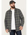 Brothers & Sons Men's Casual Plaid Print Long Sleeve Button-Down Western Flannel Shirt , Charcoal, hi-res