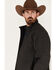 Cinch Men's Textured Logo Concealed Carry Softshell Jacket, Dark Brown, hi-res