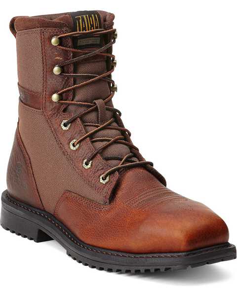 Ariat Men's RigTek 8" Wide Square Toe CT Work Boots, Brown, hi-res