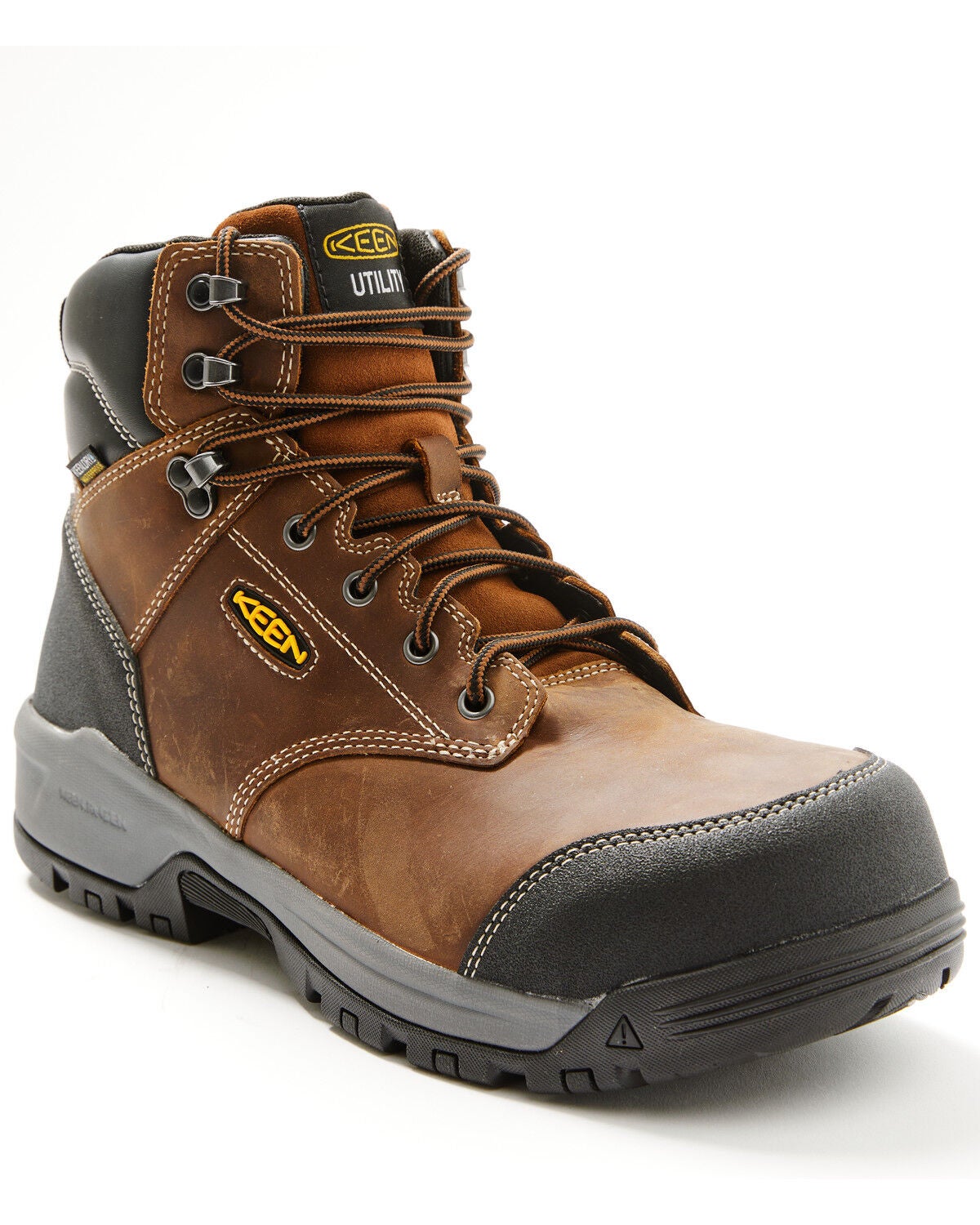 Keen Men's 6" Evanston Waterproof Work Boots - Carbon Toe, Black, hi-res