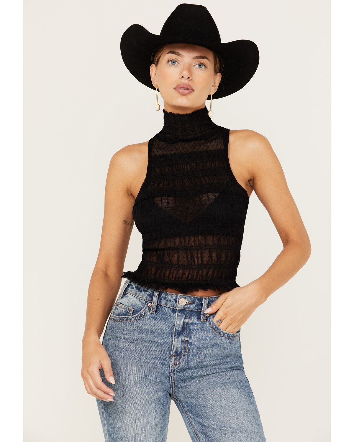Image #2 - Free People Women's Clementine Top, Black, hi-res