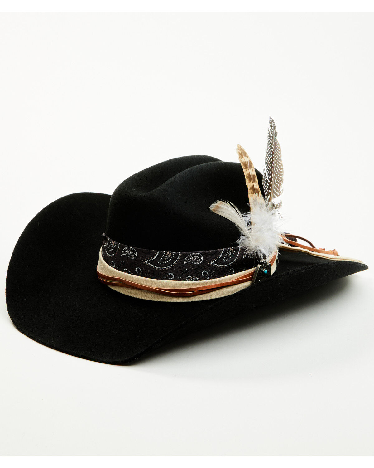 Image #2 - Boot Barn Paisley Western Hat Accessory Set, Brown, hi-res