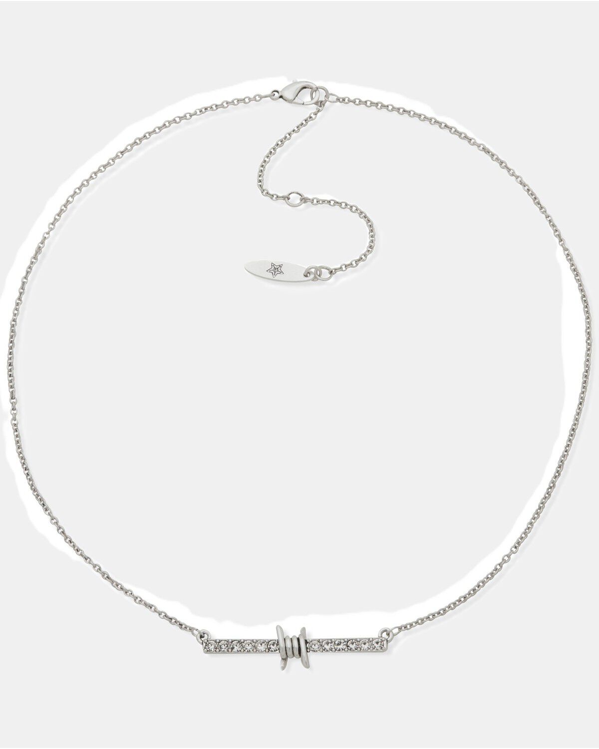 Lainey Wilson Women's Barbed Wire Embellished Necklace, Silver, hi-res