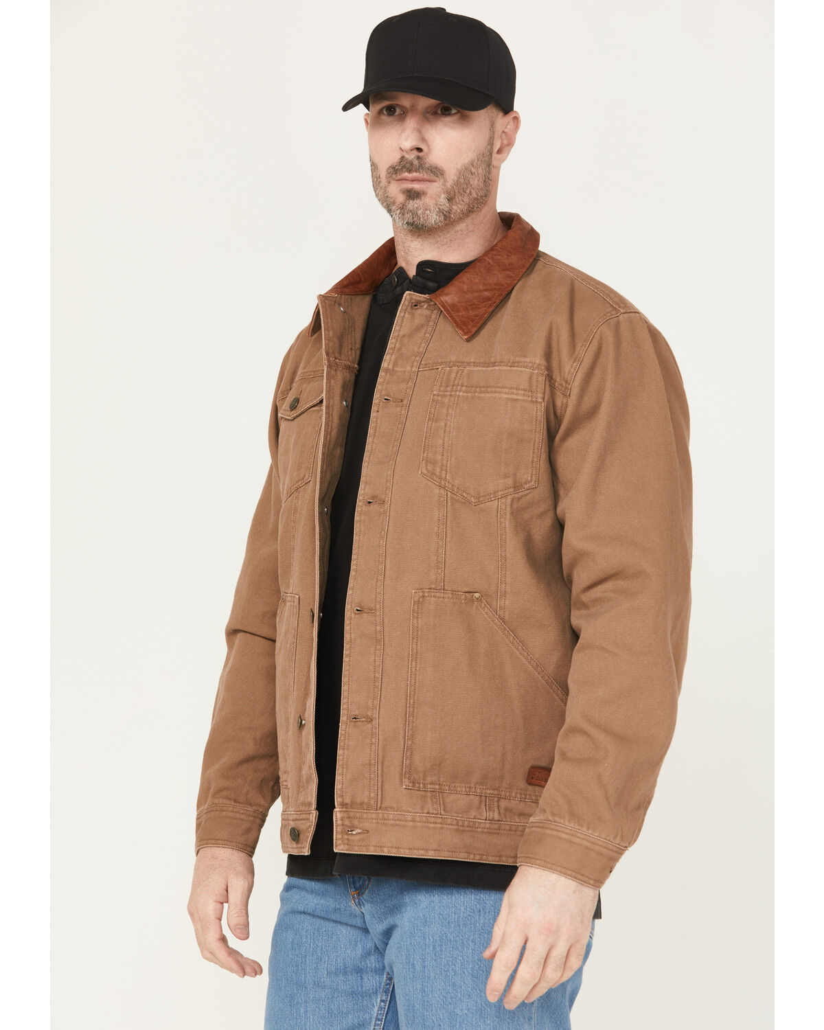 Image #2 - Thorogood Men's Canvas Button-Down Trucker Jacket, Lt Brown, hi-res