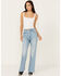 Image #1 - Levi's Premium Women's Light Wash 70s High Rise Stretch Flare Jeans, Light Wash, hi-res