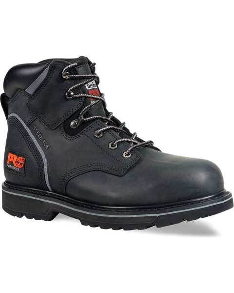 Timberland PRO Pit Boss 6" Lace-Up Work Boots - Steel Toe, Black, hi-res
