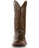 Ferrini Men's Full Quill Ostrich Exotic Western Boots, Chocolate, hi-res