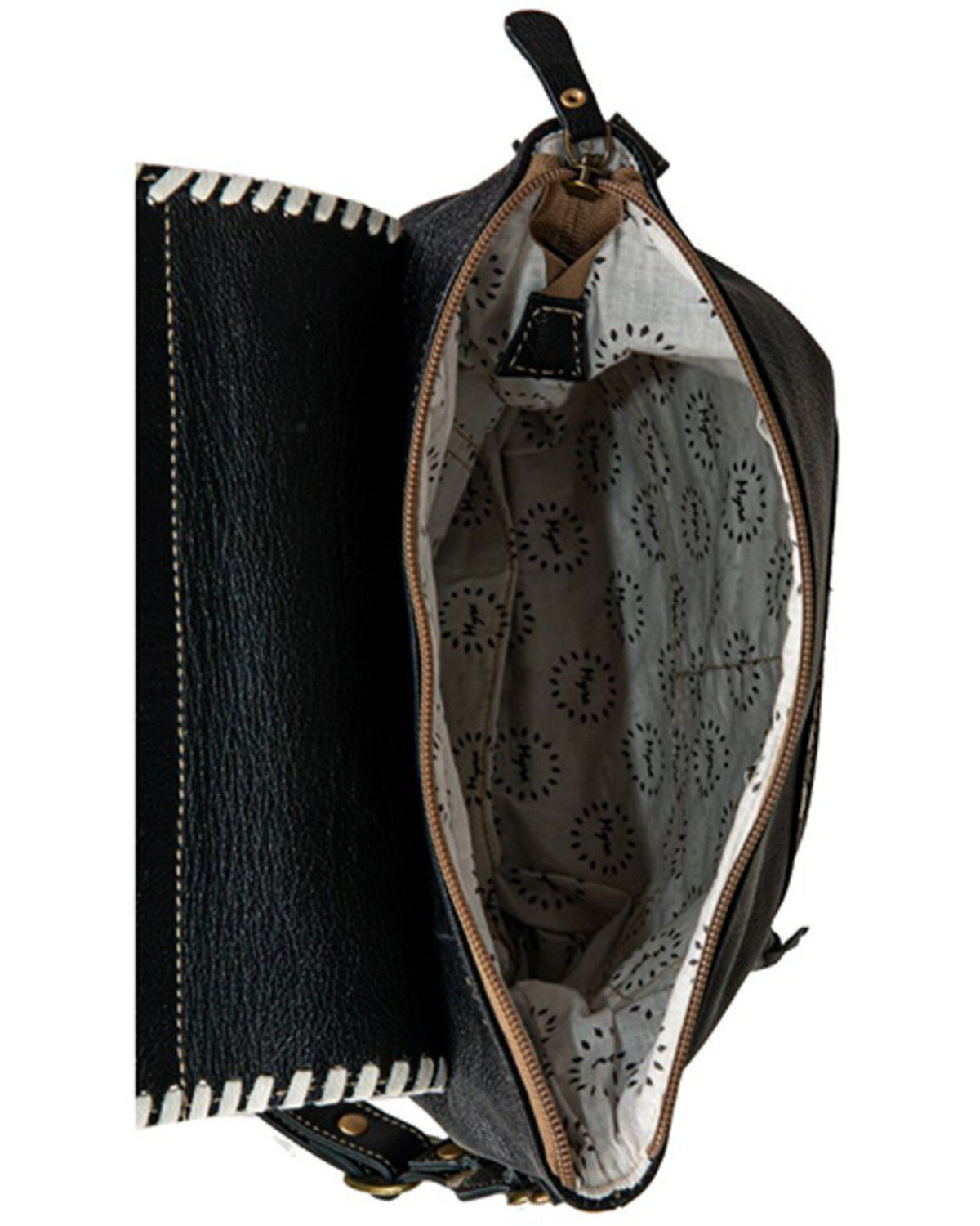 Image #6 - Myra Bag Women's Spirit of the Herd Hand Tooled Crossbody Bag, Black, hi-res
