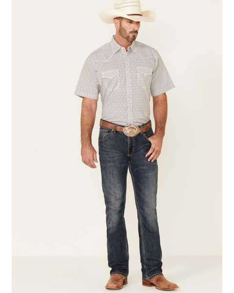 Image #2 - Wrangler 20X Men's Advanced Comfort Geo Print Long Sleeve Snap Western Shirt , Red, hi-res