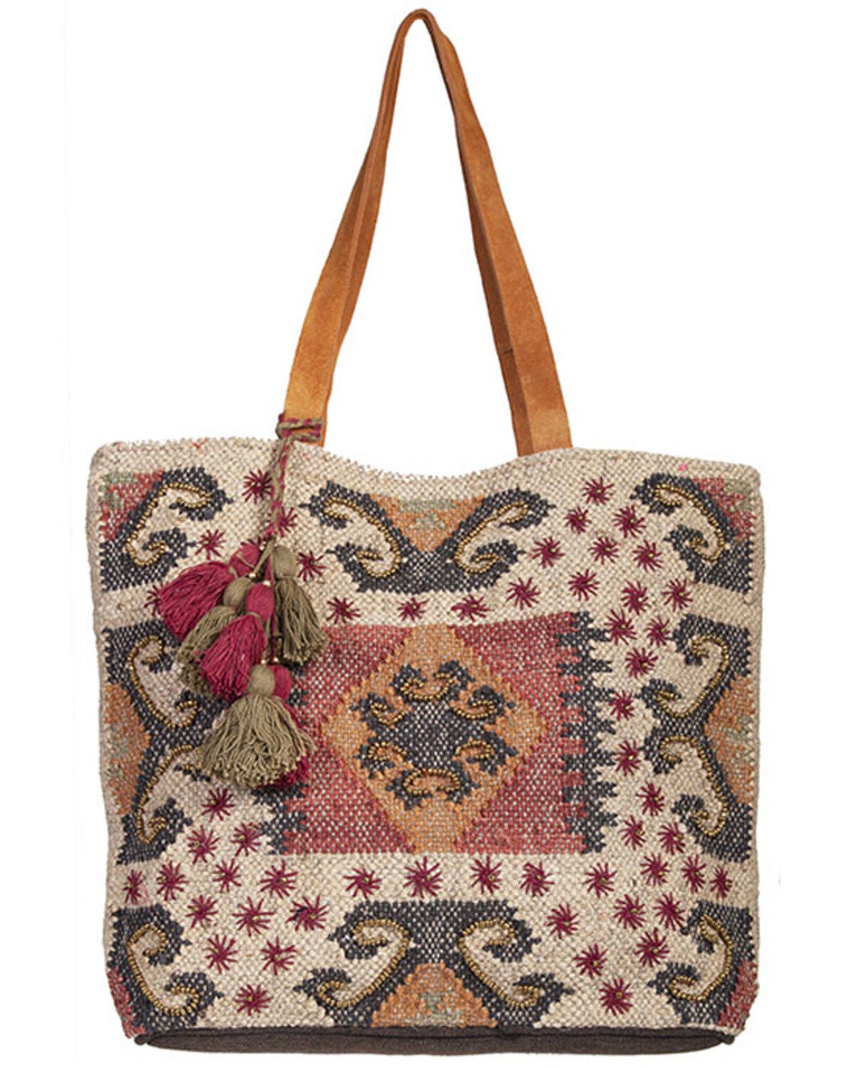 Scully Women's Multicolored Woven Suede Trim Handbag, Multi, hi-res
