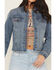 Image #3 - Shyanne Women's Ellis Americana Cropped Trucker Jacket, Medium Wash, hi-res