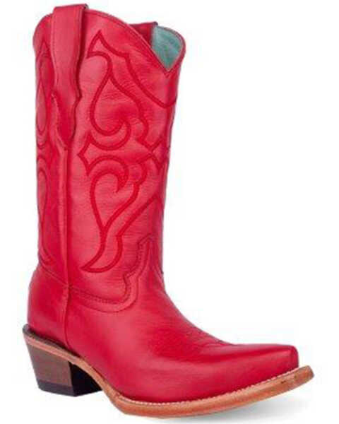 Corral Girls' Embroidered Western Boots - Snip Toe, Red, hi-res