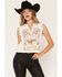 Image #1 - Idyllwind Women's Crazy Heifer Ranch Fringe Graphic Tank Top, Ivory, hi-res